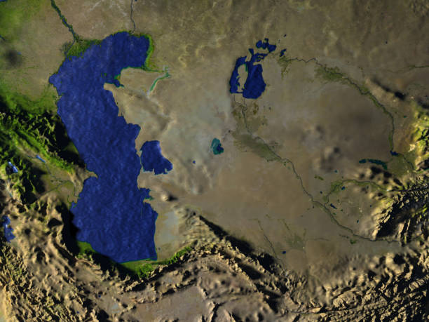 istock Central Asia on realistic model of Earth 654043182