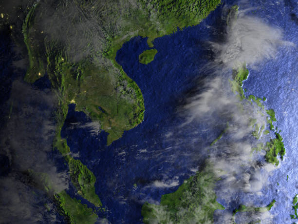 istock Indochina on realistic model of Earth 654043200