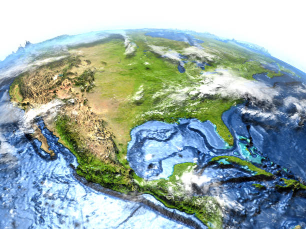 istock USA on Earth - visible ocean floor 654043224