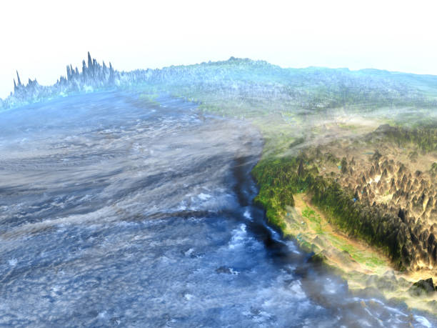 istock Central USA on Earth - visible ocean floor 654043262