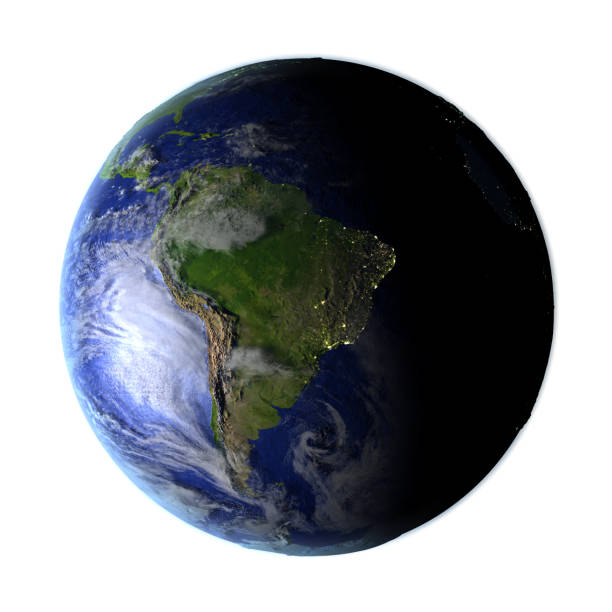 istock South America on Earth isolated on white 654049790