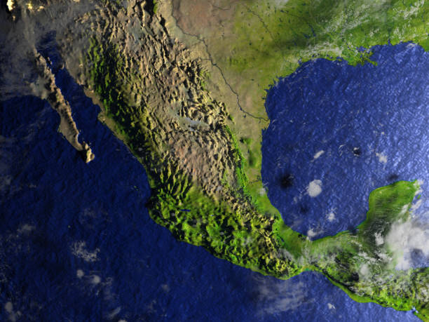 istock Mexico on realistic model of Earth 654049864
