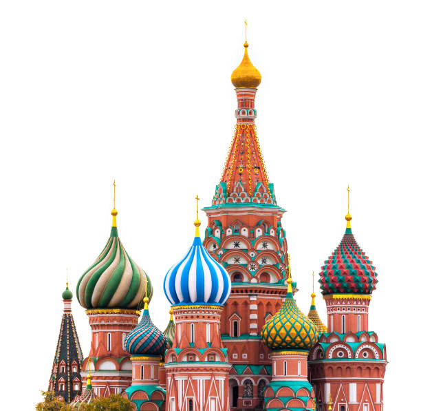 fragment view of saint basil's cathedral - kremlin imagens e fotografias de stock