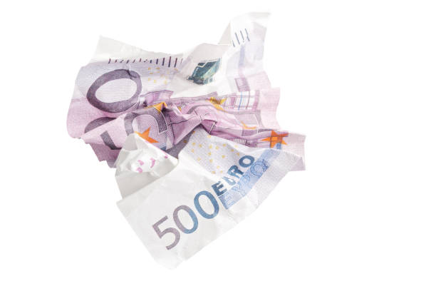 istock Crumpled banknote of 500 euros isolated on white 654061920