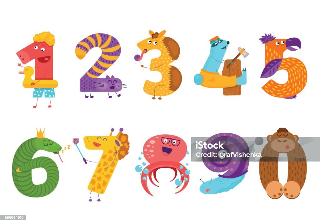 Ilustración de Conjunto De Número De Animales De Dibujos Animados En El Diseño De Estilo Plano Colección O y más Vectores Libres de Derechos de Número - iStock Ilustración de Conjunto De Número De Animales De Dibujos Animados En El Diseño De Estilo Plano Colección O y más Vectores Libres de Derechos de Número - iStock