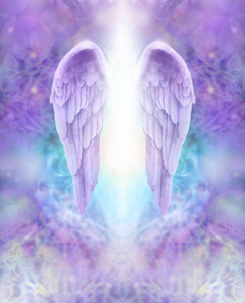 istock Lilac Angel Wings and Divine Light 654100424
