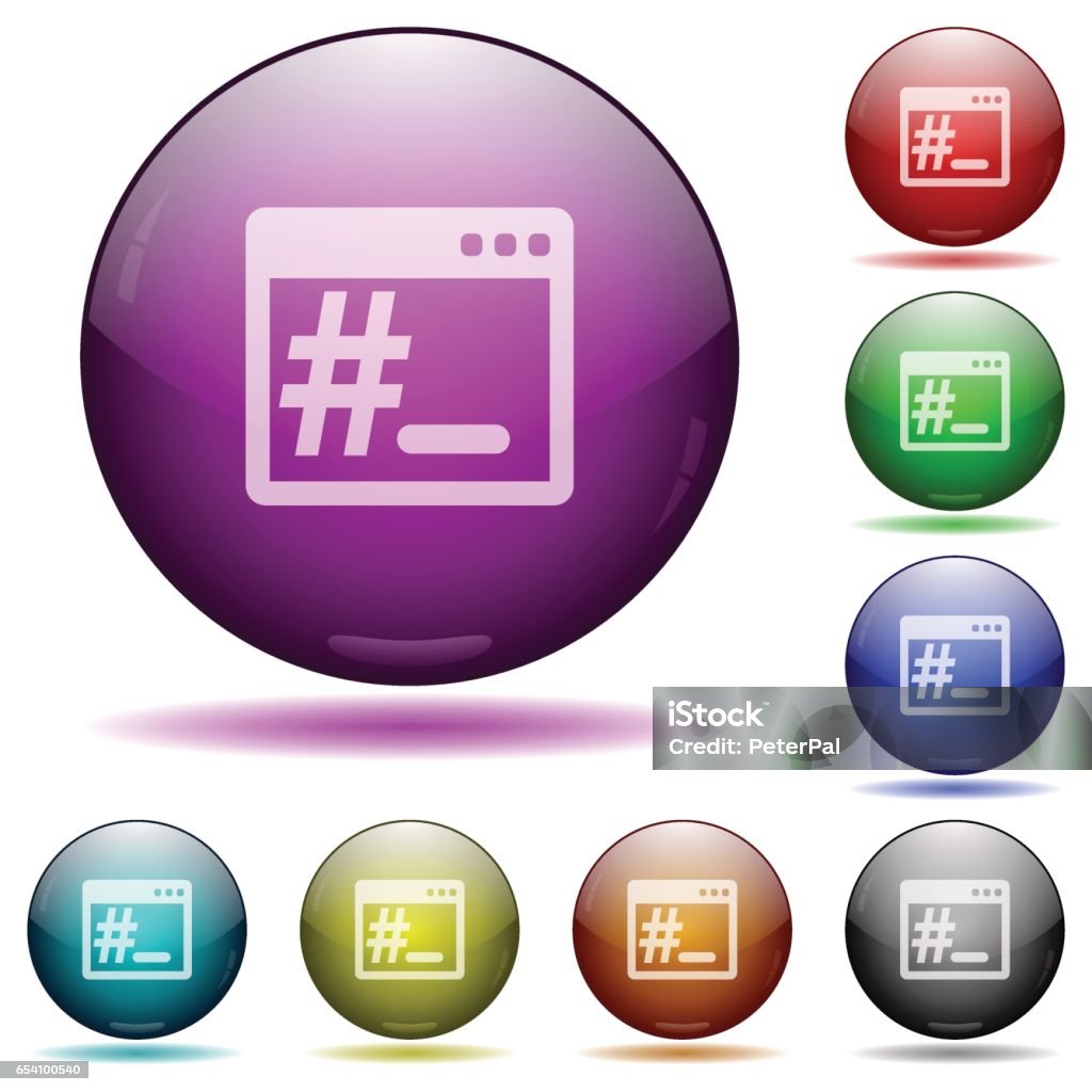 Linux Terminal Button Linux Root Terminal Glass Sphere Buttons Stock Illustration - Download ...