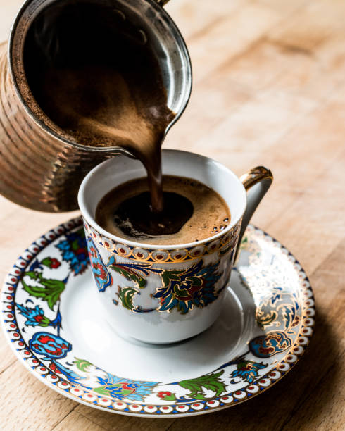 istock Pouring Turkish Coffee into the cup. 654107014