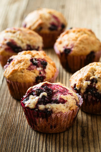 istock Homemade black berry muffins 654111634