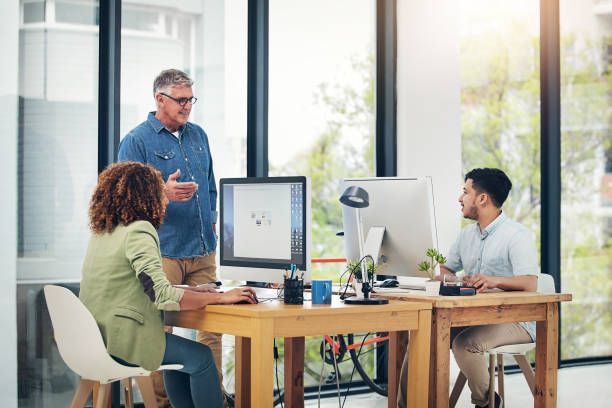 istock They're eager to hear his advice 654111898