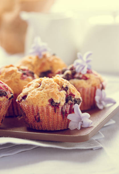 istock Homemade black berry muffins 654112068