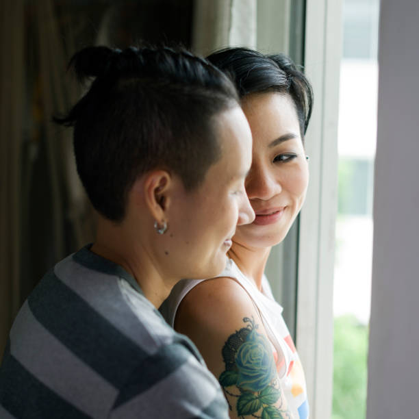 istock LGBT Lesbian Couple Moments Happiness Concept 654112314