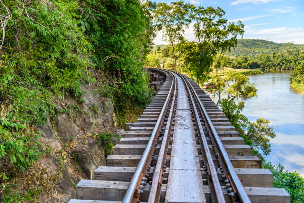 차 세계 대전 동안 지어진 죽음의 철도, 칸차나부리 태국 - burma railway 뉴스 사진 이미지