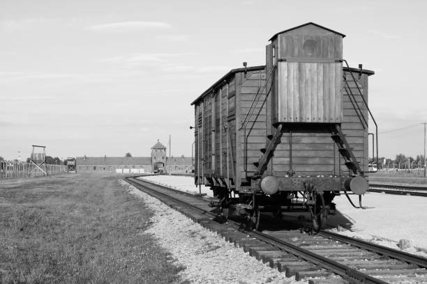 OSWIECIM, POLAND - JULY 23: Deportation wagon at Auschwitz Birkenau concentration camp on July 23, 2011 in Oswiecim, Poland. It was the biggest nazi concentration camp in Europe during World War II