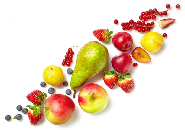 istock diagonal composition of various fruits and berries 654118880