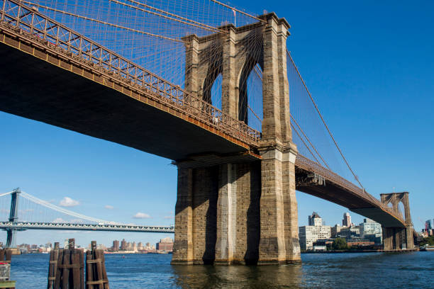 istock Brooklyn bridge's landscape on a beautiful sunny day 654126582