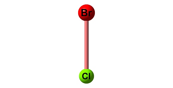 Brcl Color Bromine Monochloride Molecular Structure Isolated On White Stock ...