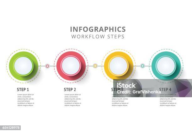 Circle Infographics Elements Design Abstract Business Workflow Stock Illustration - Download Image Now