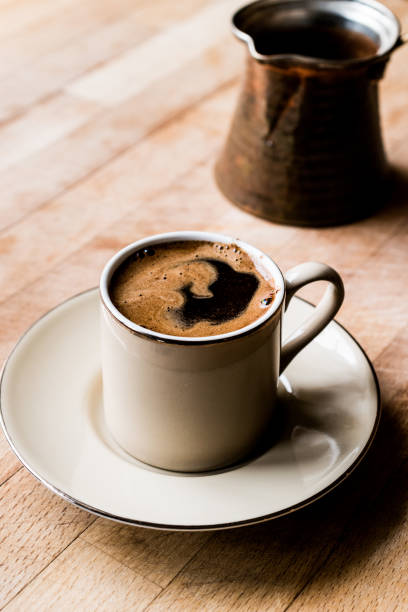 istock Turkish Coffee with Turkish Pot Cezve. 654133352