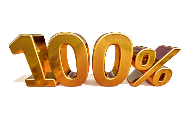 istock 3d Gold 100 Hundred Percent Discount Sign 654133648