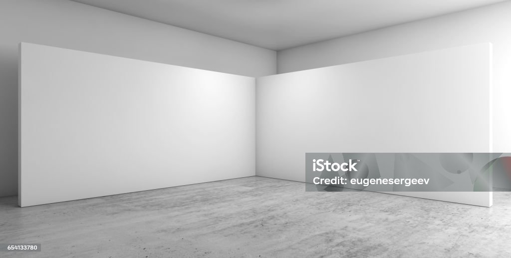Abstrait vide intérieur, coin 3d - Photo de Galerie d'art libre de droits