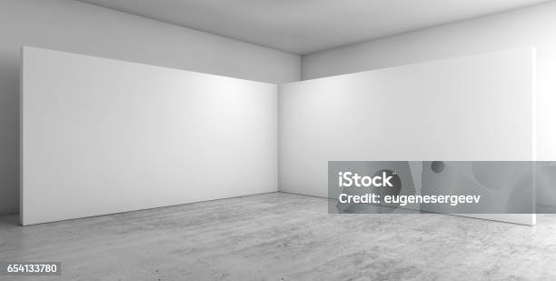 Abstract Empty Interior Corner 3d Stock Photo - Download Image Now - Art Museum, Exhibition, Empty