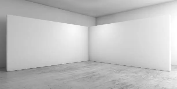 Photo of Abstract empty interior, corner 3d