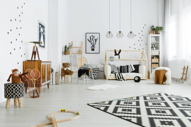 istock Child room in scandinavian style 654139982