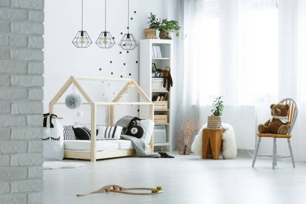 istock Baby room with brick wall 654140054