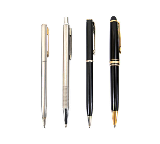 istock Set of pens isolated on white background 654141066