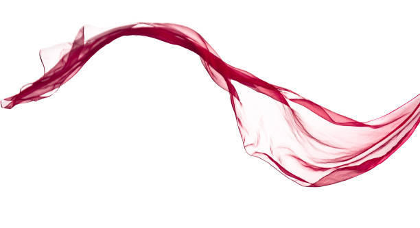 istock red scarf in the wind , isolated on white 654141948