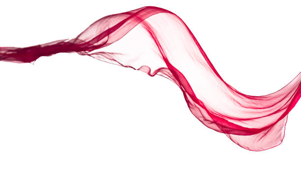 istock red scarf in the wind , isolated on white 654142034