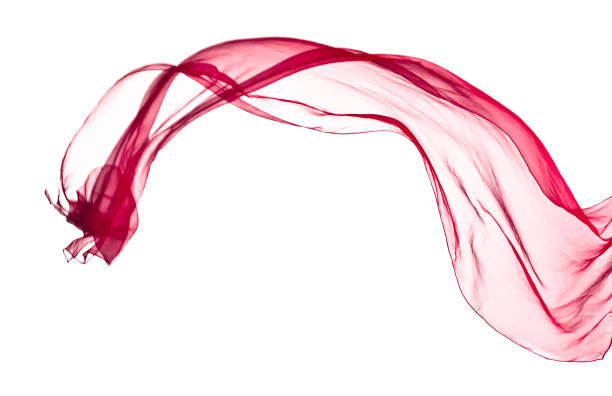 istock red scarf in the wind , isolated on white 654142076