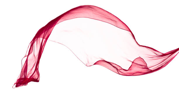 istock red scarf in the wind , isolated on white 654142120