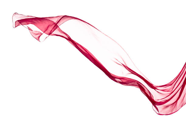 istock red scarf in the wind , isolated on white 654142162