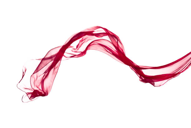 istock red scarf in the wind , isolated on white 654142194