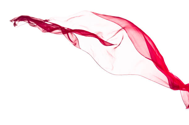 istock red scarf in the wind , isolated on white 654142228