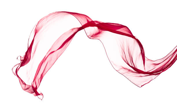 istock red scarf in the wind , isolated on white 654142294