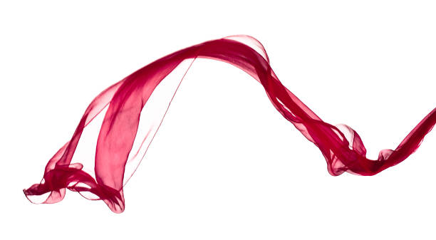 istock red scarf in the wind , isolated on white 654142330
