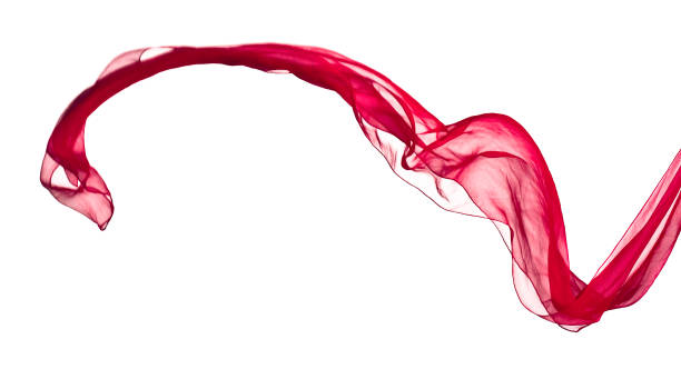 istock red scarf in the wind , isolated on white 654142480