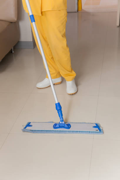 istock Employees are cleaning floors 654147066