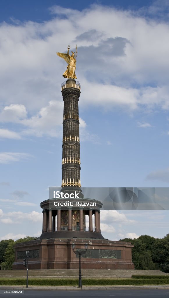 The Victory Column - Berlin The Victory Column-an important monument in Berlin inaugurated in 1873 to commemorate different Prussian victories in the XIX century (against Denmark,Austria and France) Architectural Column Stock Photo