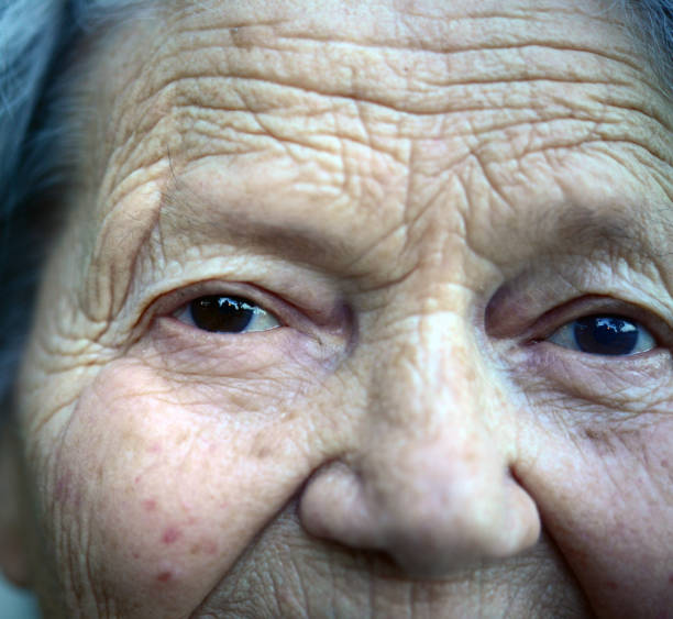 istock Close up portrait of older lady 654161768