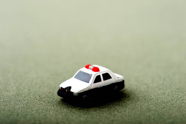 Vintage Police Car isolated on white background. 3D render