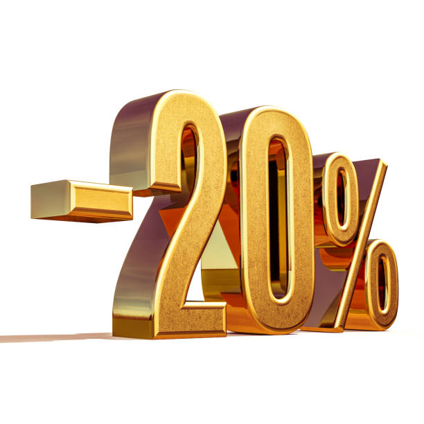 istock 3d Gold 20 Twenty Percent Discount Sign 654167686