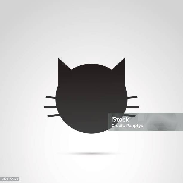 Ilustración de Icono De Vector De Gato y más Vectores Libres de Derechos de Gato doméstico - Gato doméstico, Ícono, Oreja