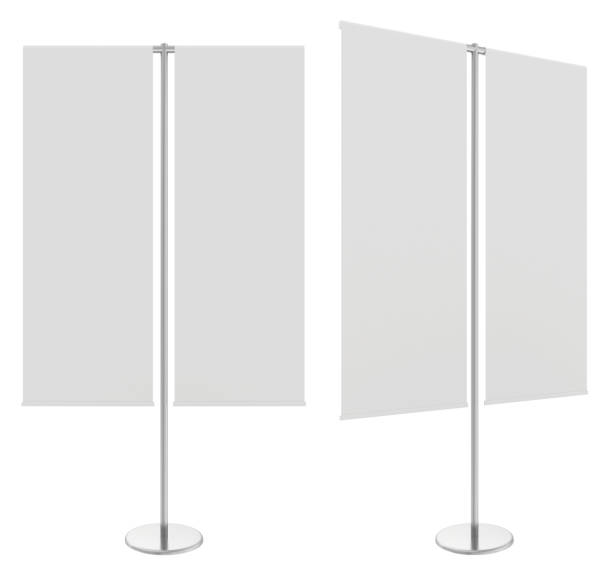 istock White flag banner stand 654182172