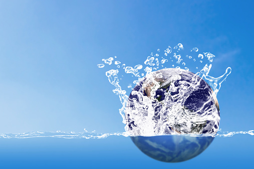 Save water concept, world water day, Elements of this image furnished by NASA, https://www.nasa.gov/content/satellite-view-of-the-americas-on-earth-day