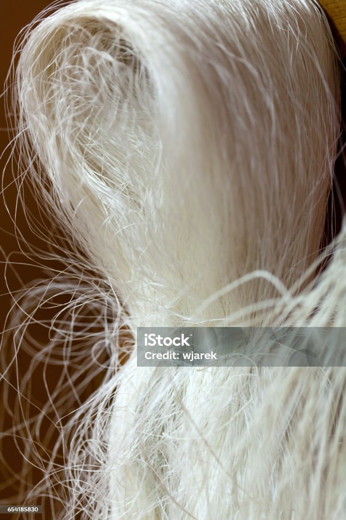 skeins of silk thread fibre yarn used in manufacture of quality Turkish carpet. Anatolia Stock Photo