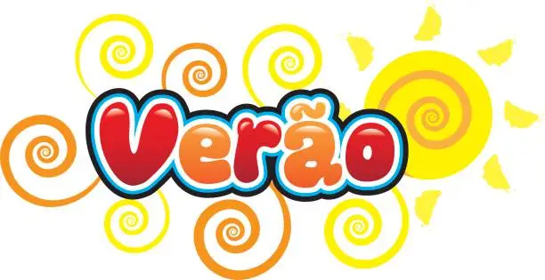 Vector illustration of Verão in bubble font